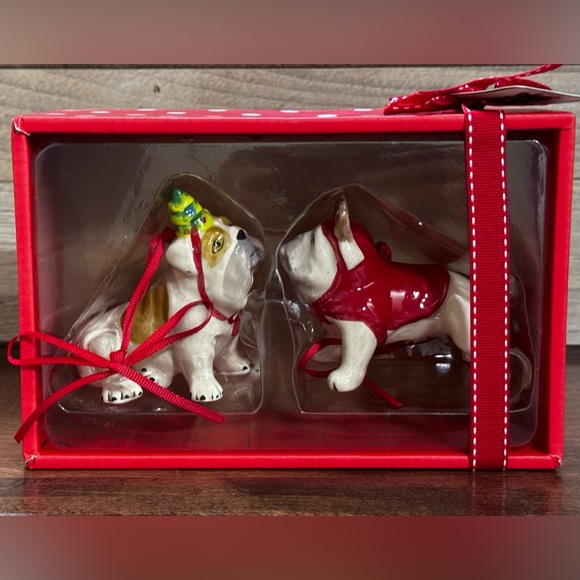 BLUE SKY CLAYWORKS "BULL DOGS” Christmas Ornaments Hand Crafted NIB - Picture 3 of 8